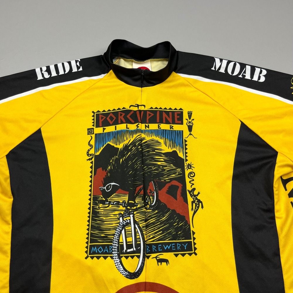 World Jerseys Cycling Jersey Mens XXL Yellow Moab Brewery Porcupine Pilsner Beer - Picture 12 of 12